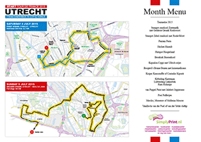 Placemats tourschema Tour de France 2015 Utrecht