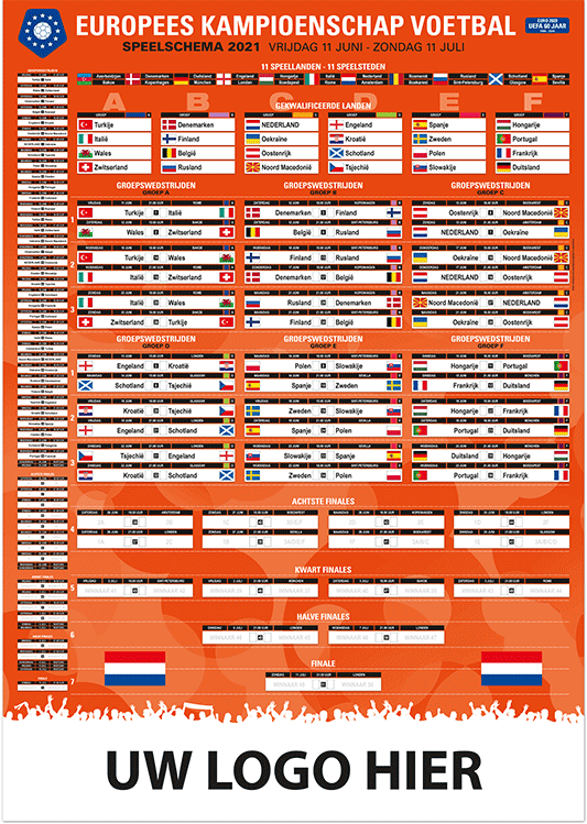 Speelschema maxi EK voetbal Nederland